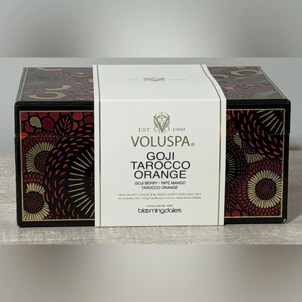 Voluspa Goji Tarocco Orange Candle & Reed Diffuser Gift Set - Picture 3 of 6